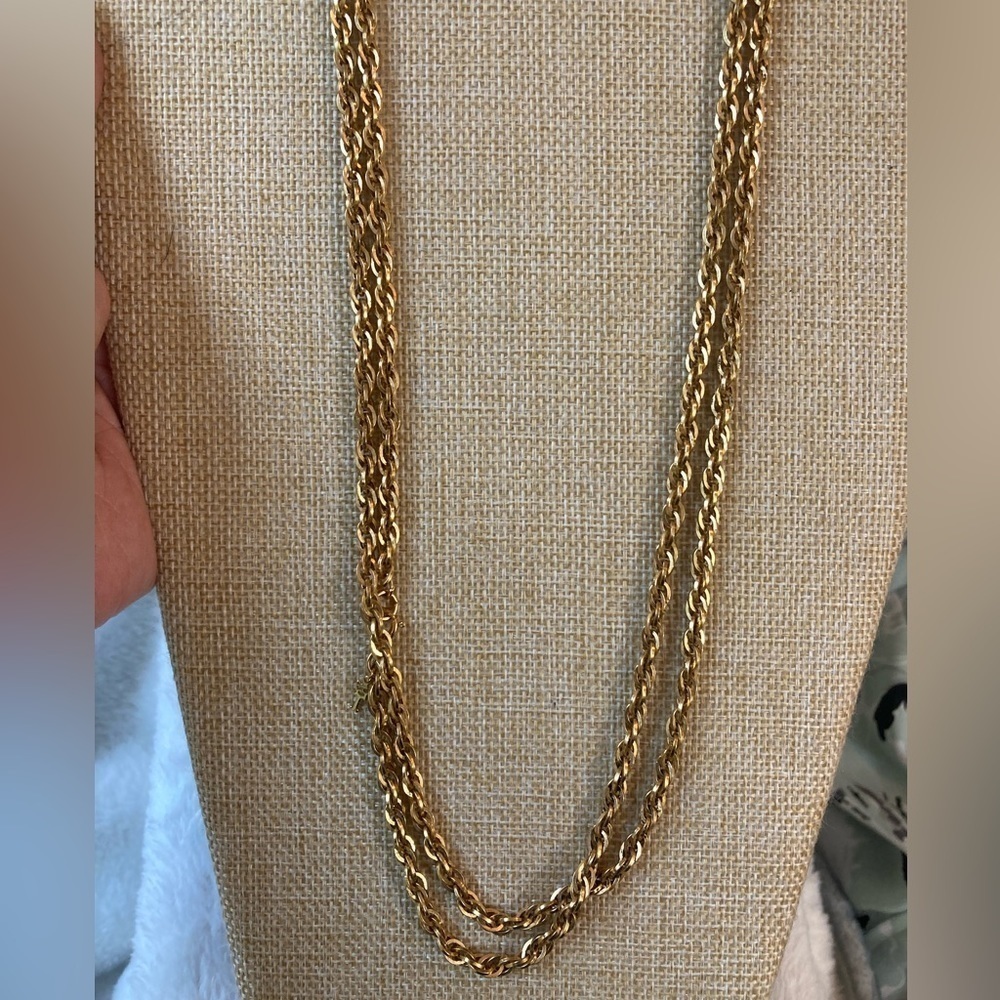 Vintage Crown Trifari 55”‎ Rope Chain Necklace